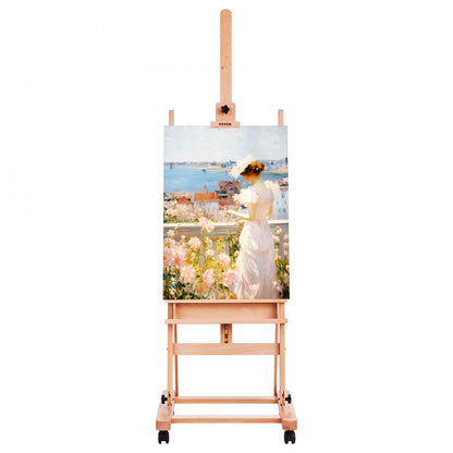 W02 - Adjustable H-Frame Easel with Tray, 48" Canvas Support