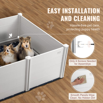 KH-CW04 - 59.8in Whelping Box with Rails & Pee Pads for Dogs