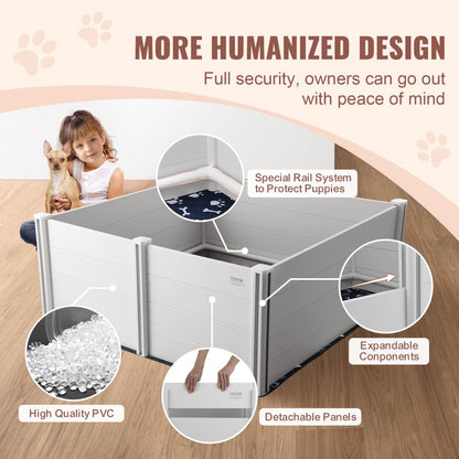 KH-CW04 - 59.8in Whelping Box with Rails & Pee Pads for Dogs