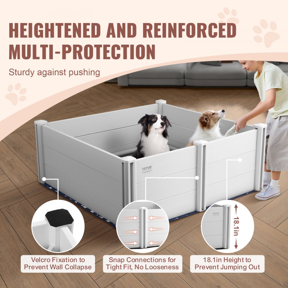 KH-CW01 - 48in PVC Dog Whelping Box with Rails & Pee Pads