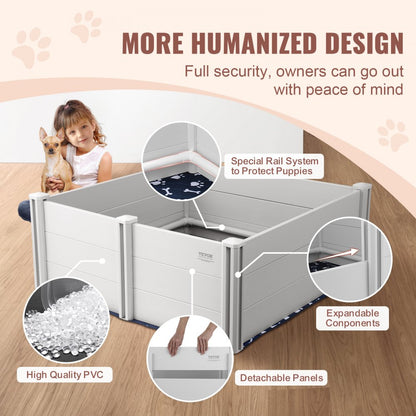 KH-CW01 - 48in PVC Dog Whelping Box with Rails & Pee Pads