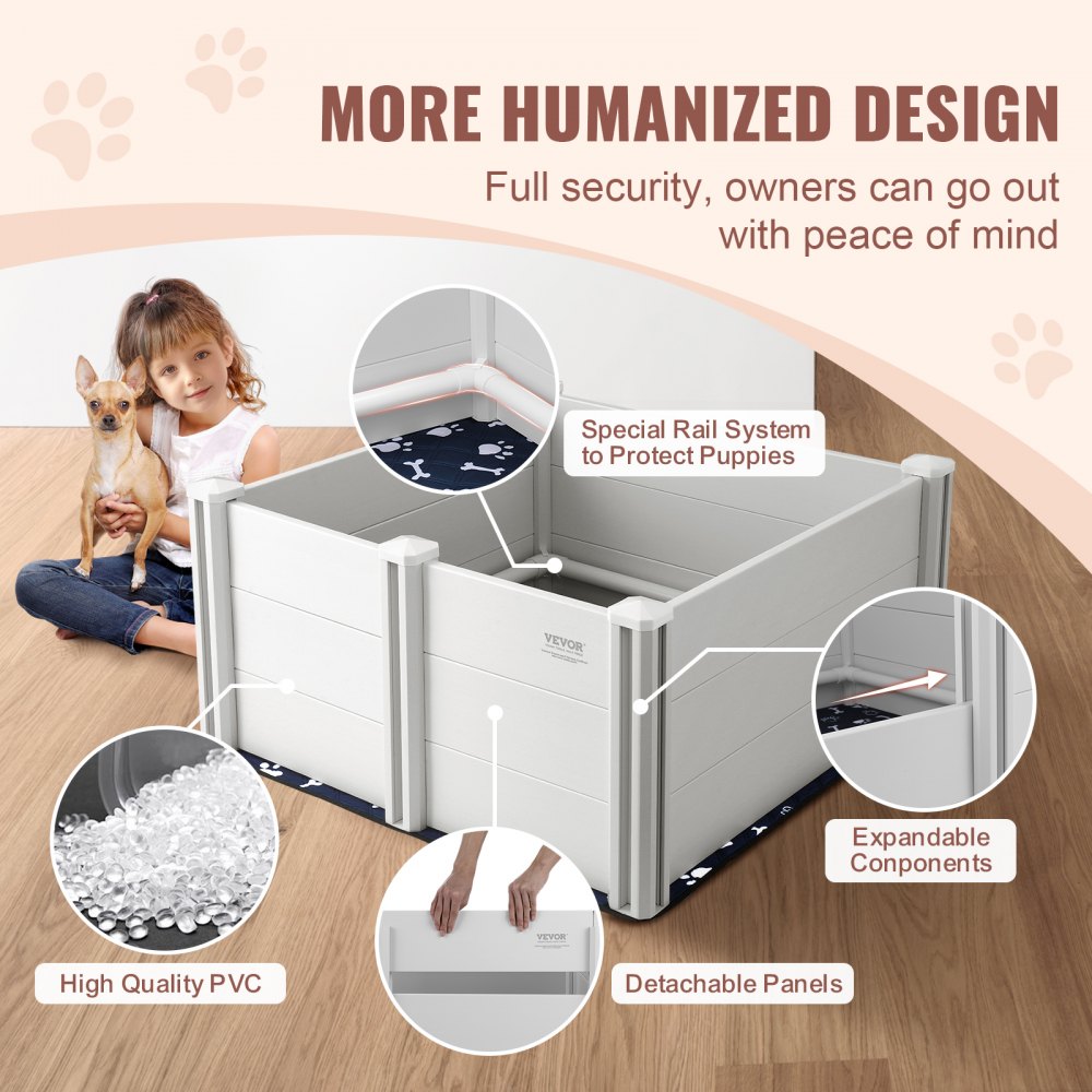 KH-CW02 - 38.6in Whelping Box with Rails & Easy-Clean Design