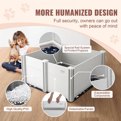 KH-CW02 - 38.6in Whelping Box with Rails & Easy-Clean Design