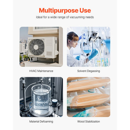 VP125 - 3.5CFM HVAC Vacuum Pump with Quick Evacuation and Copper Motor