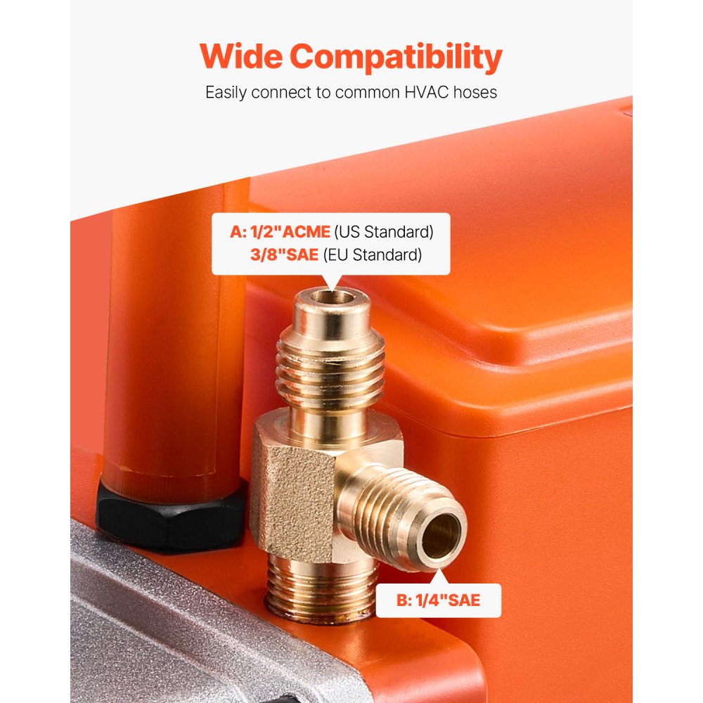 VP245 - 6CFM HVAC Vacuum Pump with Oil & Copper Motor