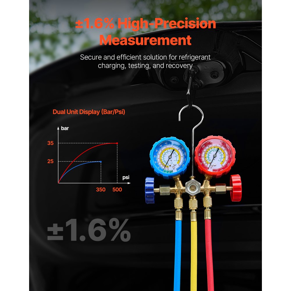 VP125 - 3.5 CFM Vacuum Pump Kit with Manifold Gauge & Copper Motor