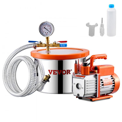 VP125 - 1.5 Gallon Stainless Steel Vacuum Chamber & 3.5 CFM Pump