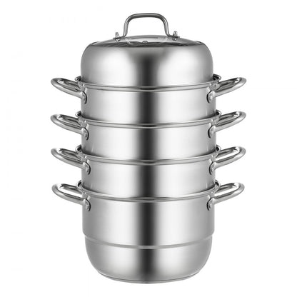 010464245422 - 11'' 5-Tier Stainless Steel Steamer with Dual Handles