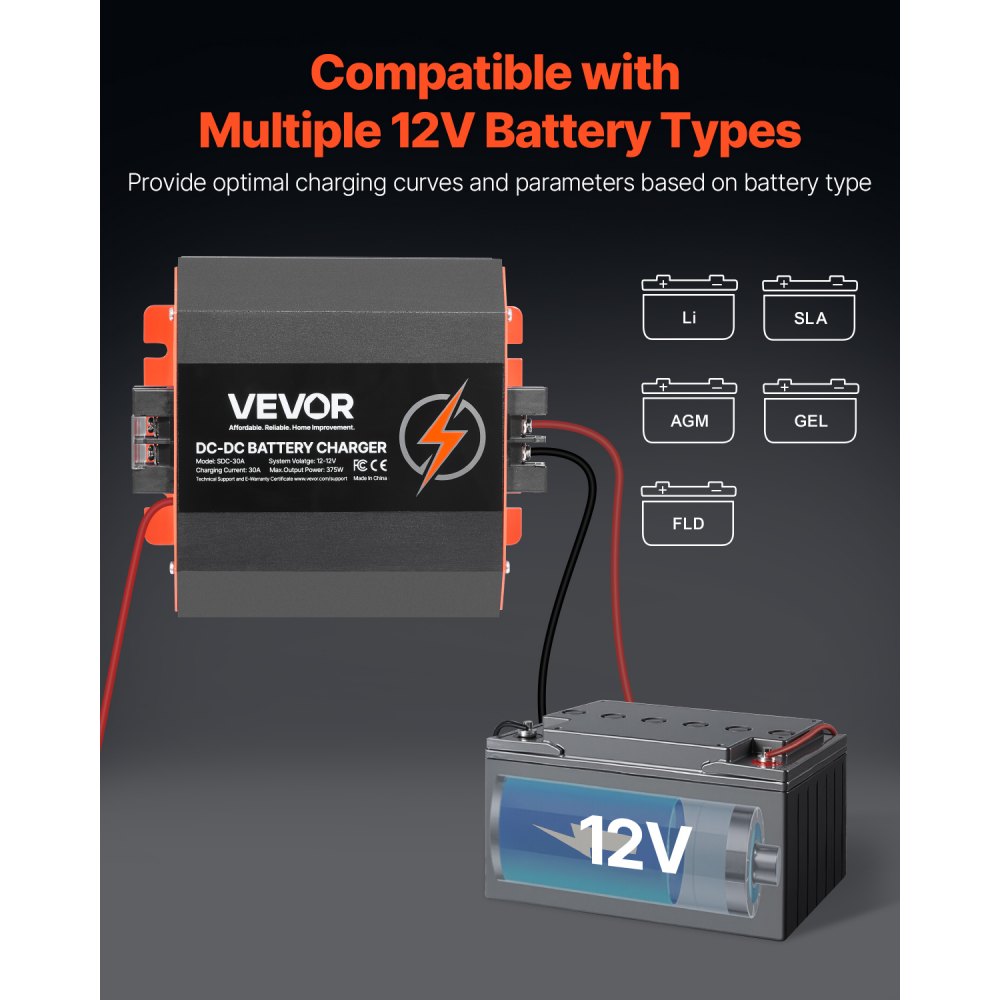 SDC-30A - 12V 30A Compact DC Charger for RVs, Trucks, and Boats