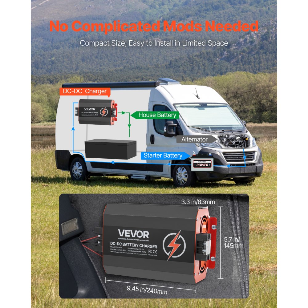 SDC-60A - 12V 60A DC Battery Charger for RVs & Boats