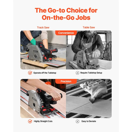 8140 - 5.5" Cordless Track Saw with 6-Speed & Dust Port