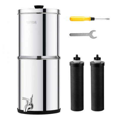 k8626 - Compact Stainless Steel Gravity Water Filter for 1-4 People
