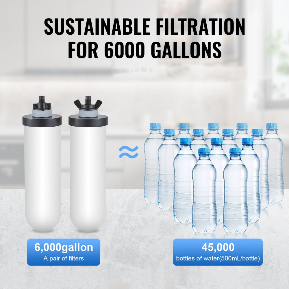 k8626A - Durable Stainless Steel Gravity Water Filter for 1-4 People