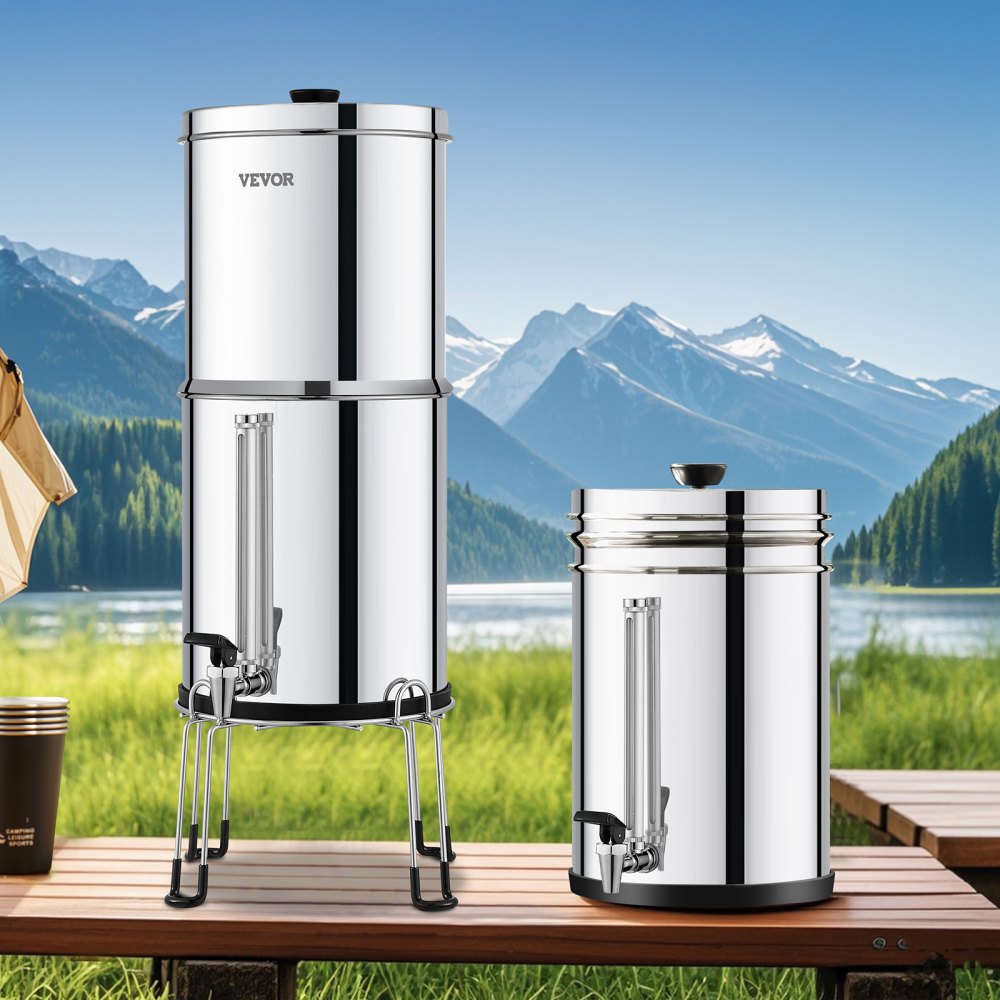 k8626A - Durable Stainless Steel Gravity Water Filter for 1-4 People