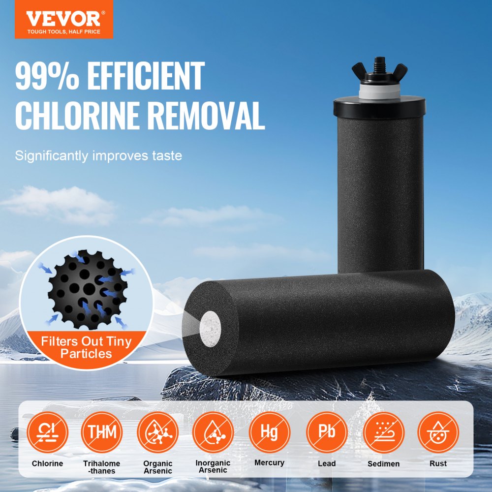 k8626A - Stainless Steel Gravity Water Filter System for 1-4 People