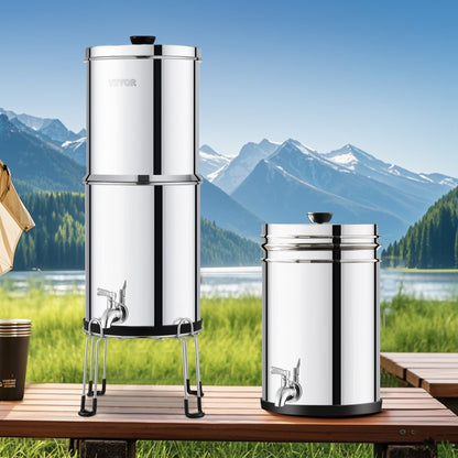 k8626A - Stainless Steel Gravity Water Filter System for 1-4 People
