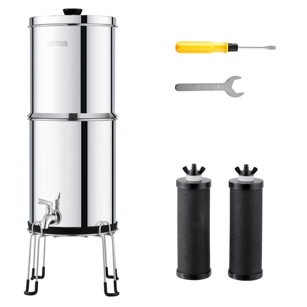 k8626A - Stainless Steel Gravity Water Filter System for 1-4 People
