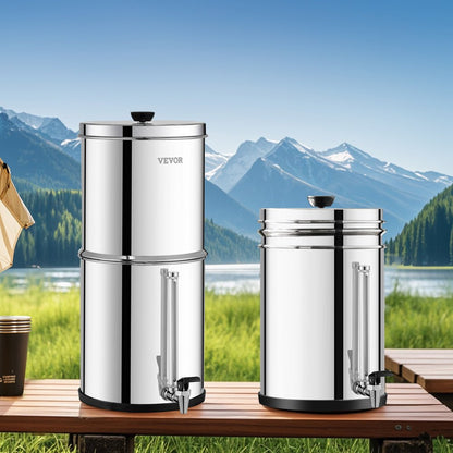 k8626 - Compact Gravity Water Filter System, Stainless Steel, Purifies 6000 Gallons