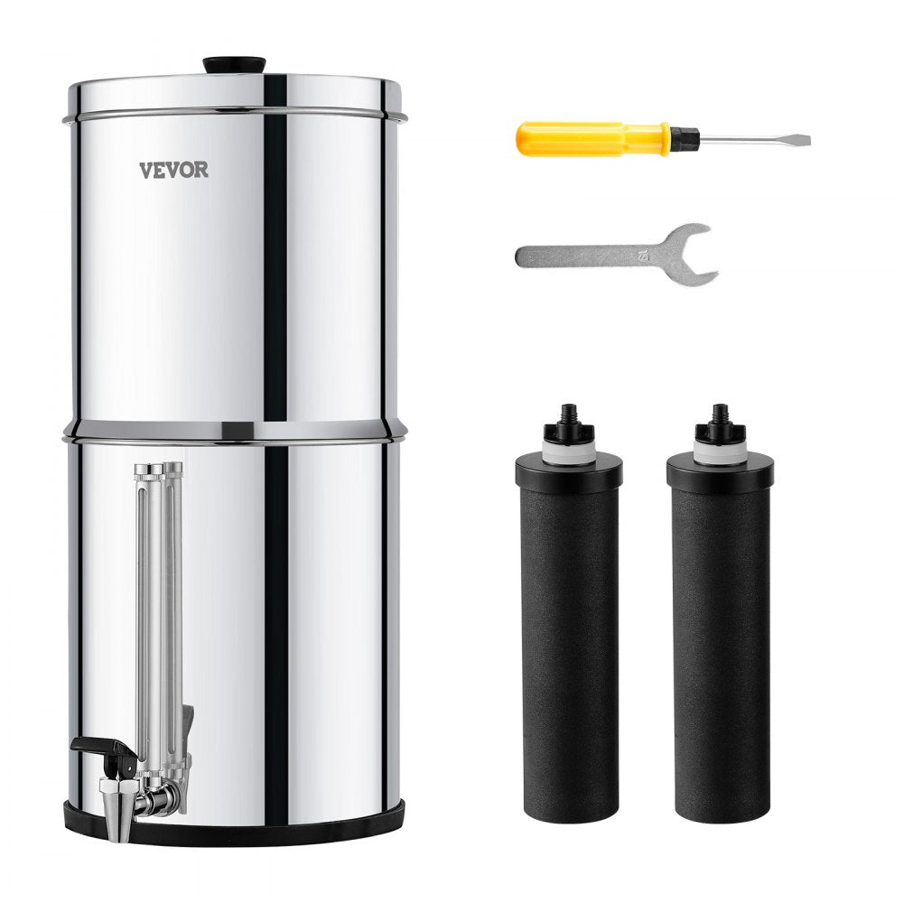 k8626 - Compact Gravity Water Filter System, Stainless Steel, Purifies 6000 Gallons