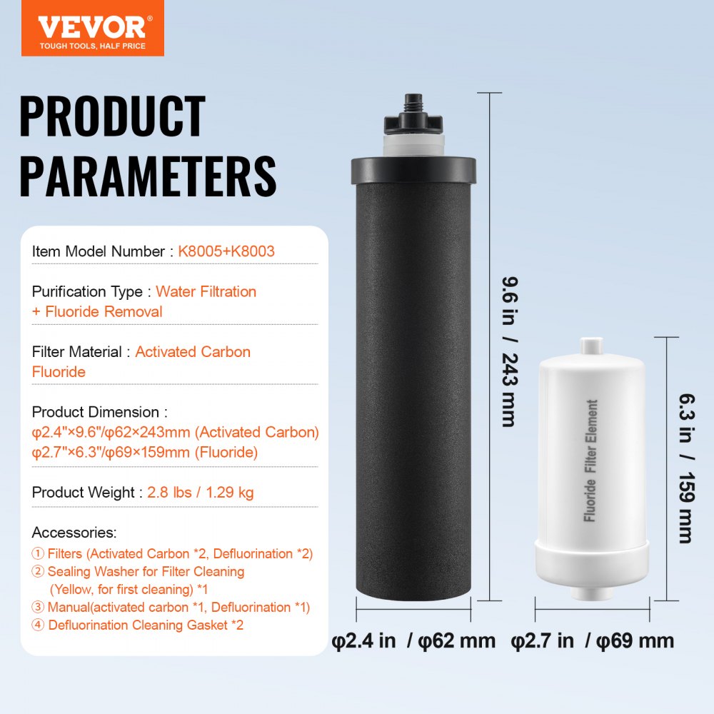 K8005 + K8003 - 7000-Gallon Coconut Carbon Water Filter Replacement Pack