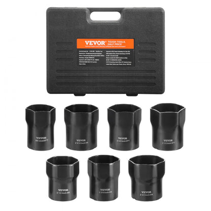 HT.SR-302 - 7-Pc Wheel Bearing Locknut Socket Set with 1/2" Drive