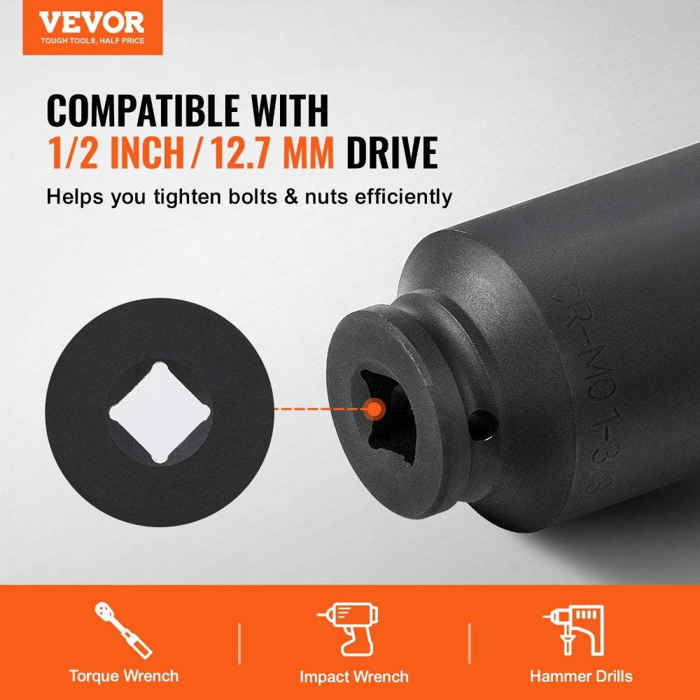 1/2ZTT3 - 8PCS Durable 1/2" Drive Axle Nut Socket Set