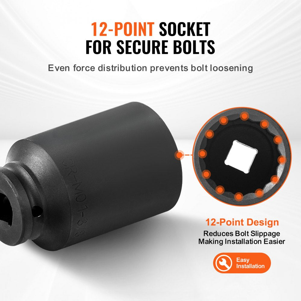 1/2ZTT3 - 8PCS Durable 1/2" Drive Axle Nut Socket Set