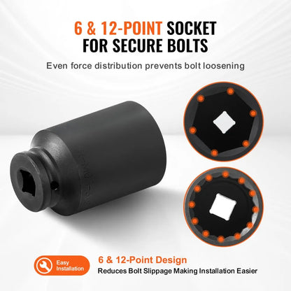 1/2ZTT4 - 14-Piece Impact Socket Set for Axle Nuts and Bolts