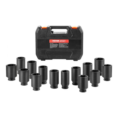 1/2ZTT4 - 14-Piece Impact Socket Set for Axle Nuts and Bolts