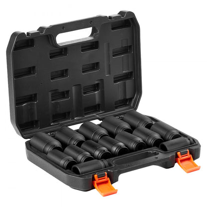 1/2ZTT4 - 14-Piece Impact Socket Set for Axle Nuts and Bolts