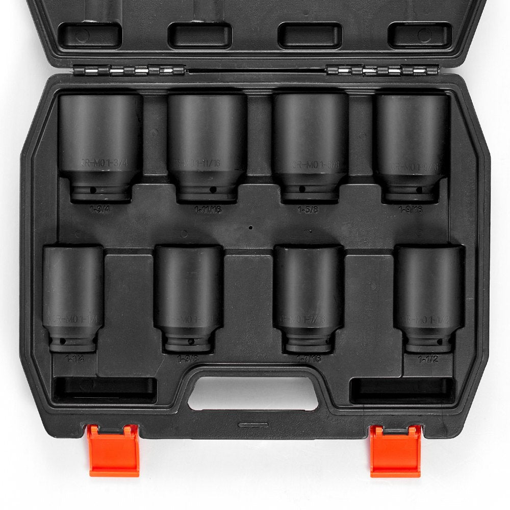 1/2ZTT1 - 8-Piece CR-MO Axle Nut Socket Set with 6-Point Design