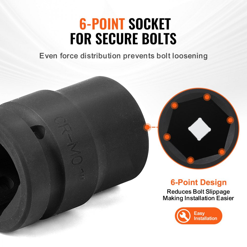 1"ZTT8 - 9PCS VEVOR 6-Point Axle Nut Socket Set in Storage Case