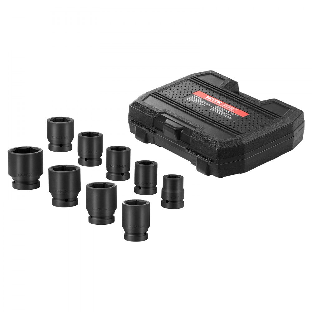 1"ZTT8 - 9PCS VEVOR 6-Point Axle Nut Socket Set in Storage Case