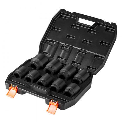 1"ZTT8 - 9PCS VEVOR 6-Point Axle Nut Socket Set in Storage Case