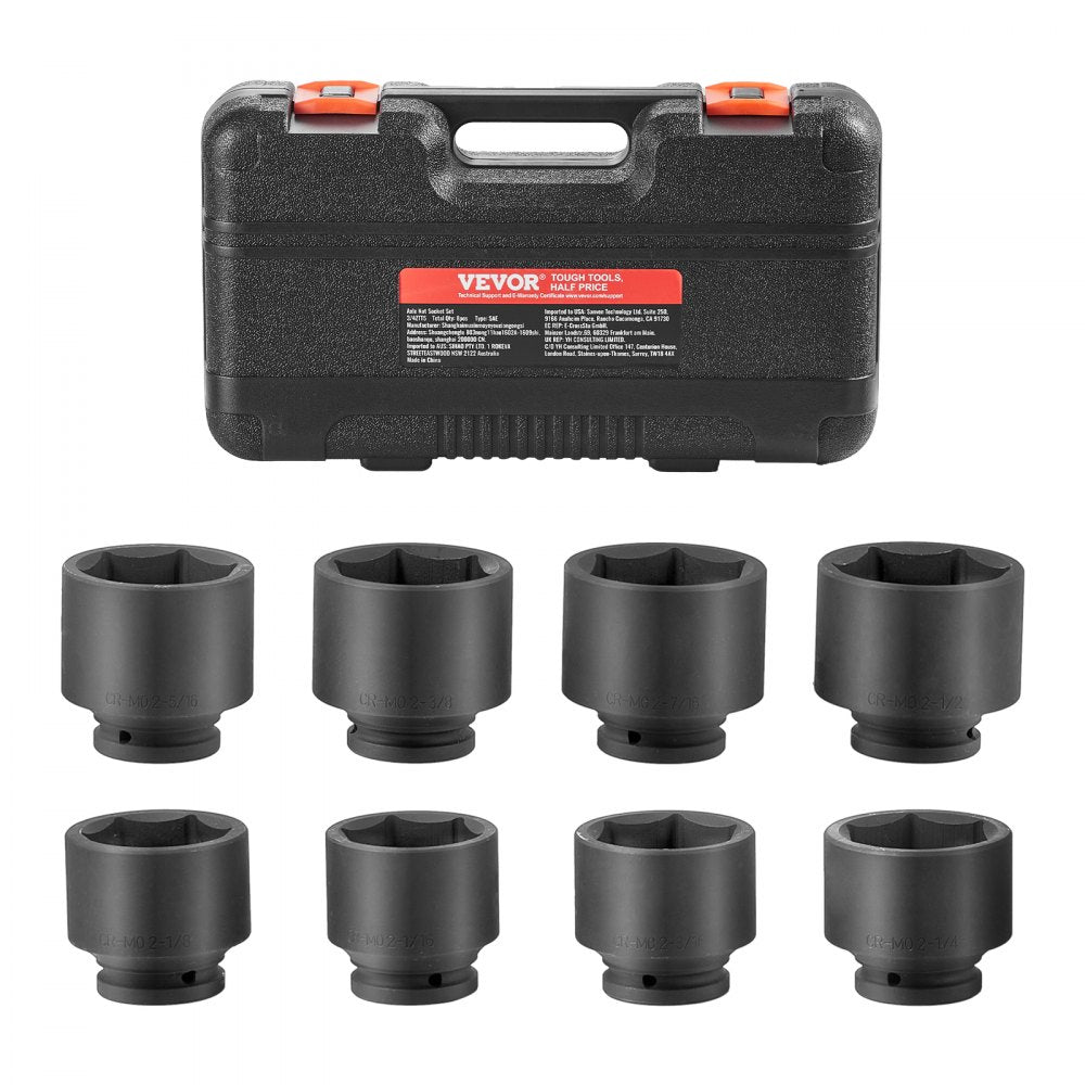 3/4ZTT5 - 8-Piece 3/4" Drive Axle Nut Socket Set in Portable Case