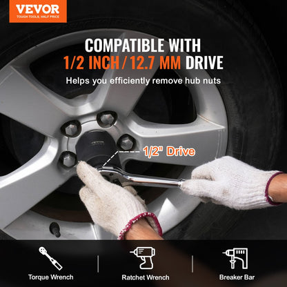 HT.SR-335 - VEVOR 1/2" Drive 6-Piece Spindle Nut Socket Set with Toolbox
