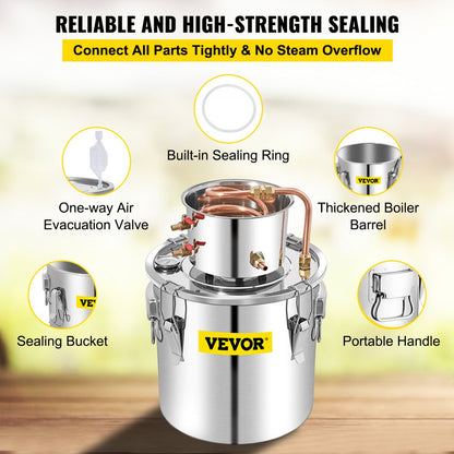 VV-AD-50L - Premium 13.2Gal Distillery Kit for Wine, Brandy & Essential Oils