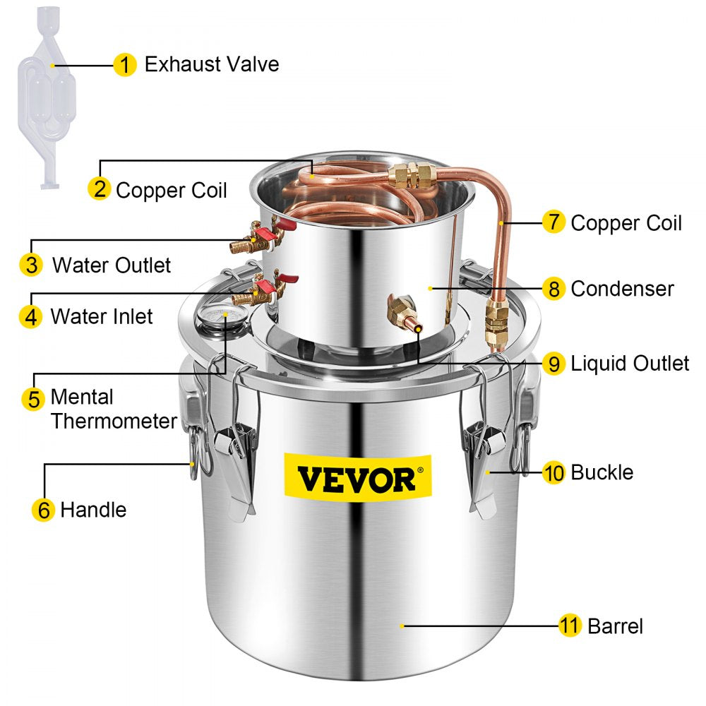 VV-AD-50L - Premium 13.2Gal Distillery Kit for Wine, Brandy & Essential Oils