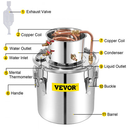 VV-AD-50L - Premium 13.2Gal Distillery Kit for Wine, Brandy & Essential Oils