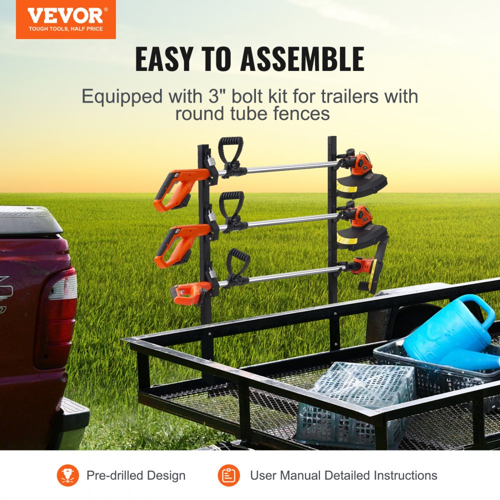 6603 - Heavy-Duty Trimmer Rack with Locking Mechanism and Foam Hooks