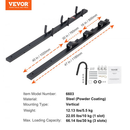 6603 - Heavy-Duty Trimmer Rack with Locking Mechanism and Foam Hooks