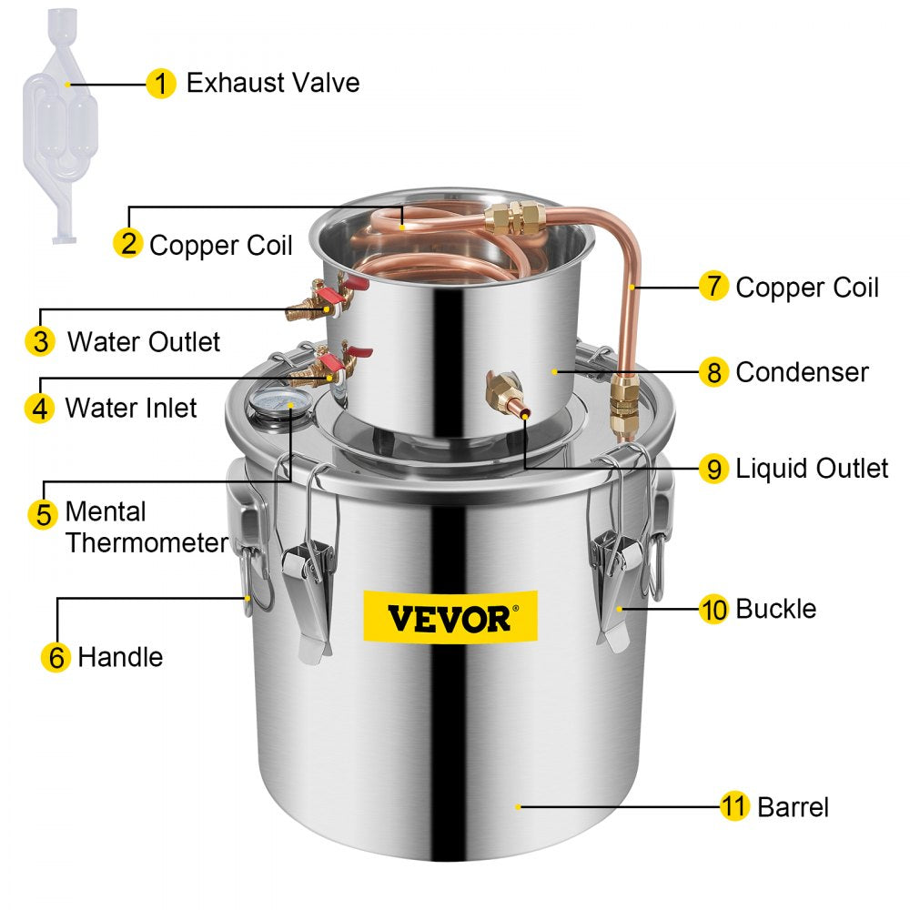 010845205189 - 3-Gallon VEVOR Distiller Kit for Beginners & Experts