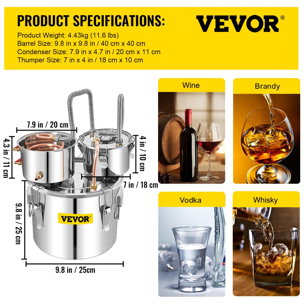 010877625053 - 3 Gal Alcohol Distiller for Beginners & Experts