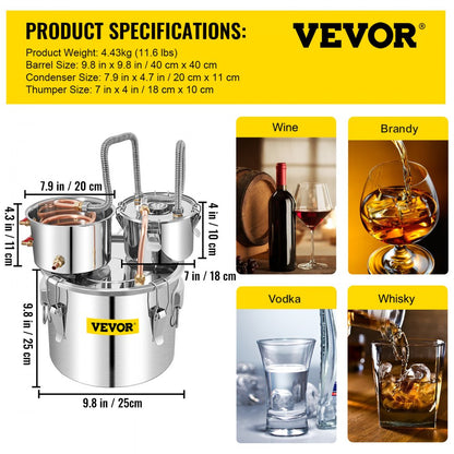 010877625053 - 3 Gal Alcohol Distiller for Beginners & Experts