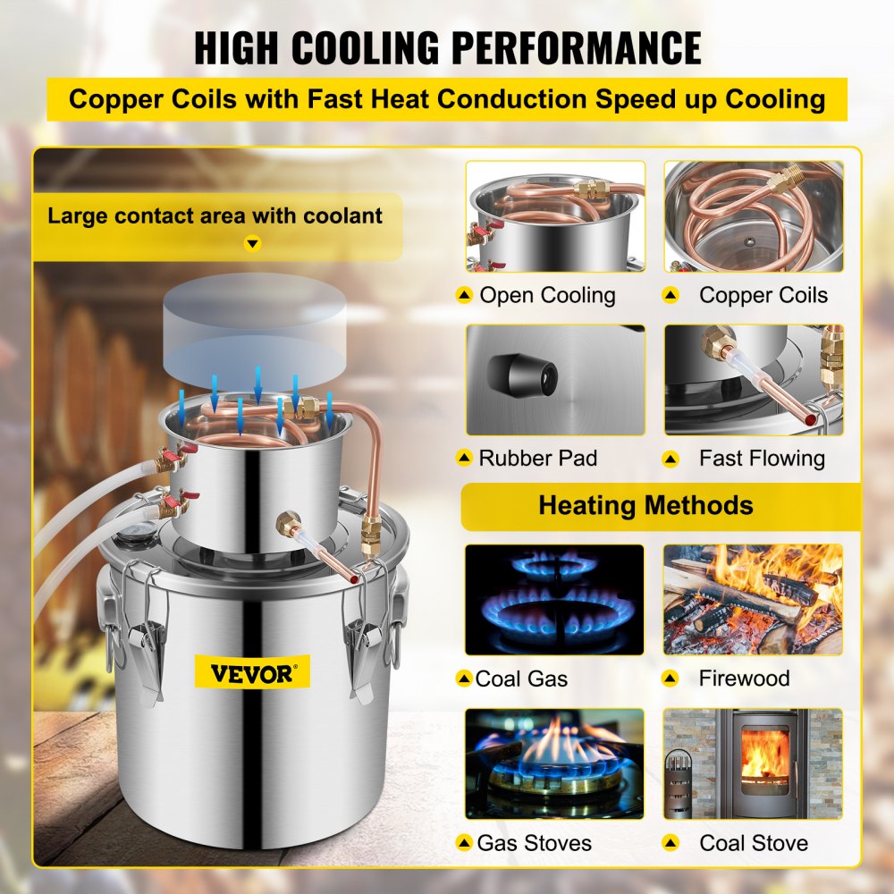 010882963800 - 5 Gal Alcohol Distillation Kit with Excellent Cooling Performance