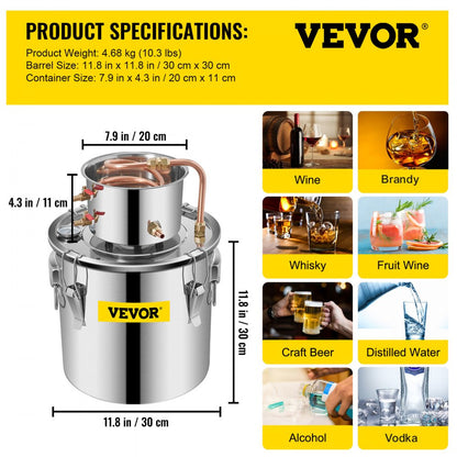 010882963800 - 5 Gal Alcohol Distillation Kit with Excellent Cooling Performance