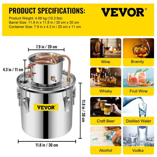 010882963800 - 5 Gal Alcohol Distillation Kit with Excellent Cooling Performance