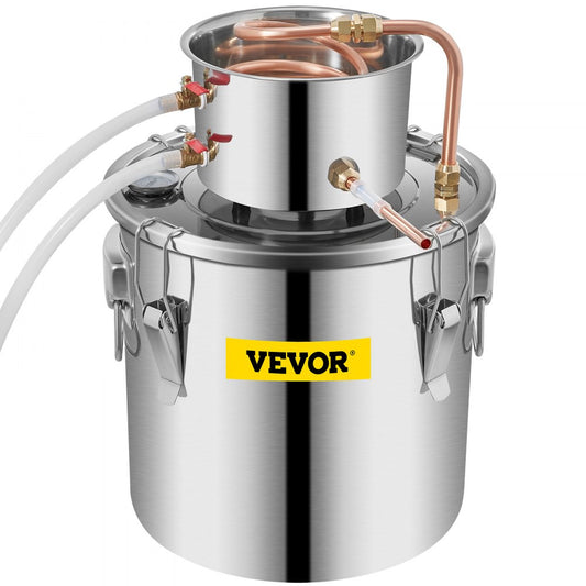 010199882322 - 5 Gallon Stainless Steel Alcohol Distiller with Copper Tube