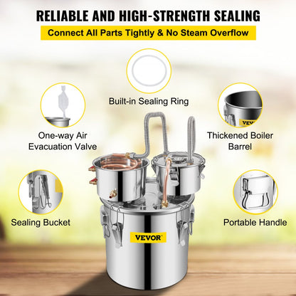010887753019 - Professional Alcohol Distiller for Wine & Brandy with Cooling System