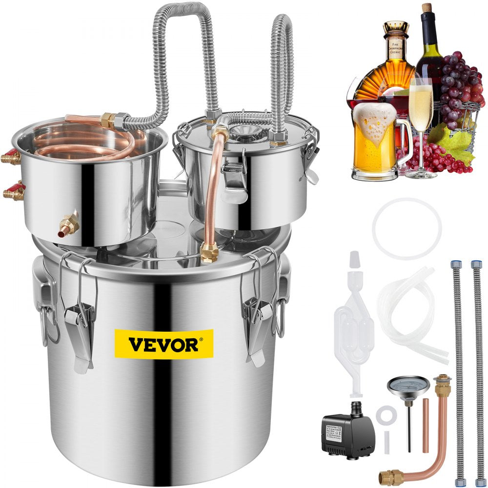 010887753019 - Professional Alcohol Distiller for Wine & Brandy with Cooling System